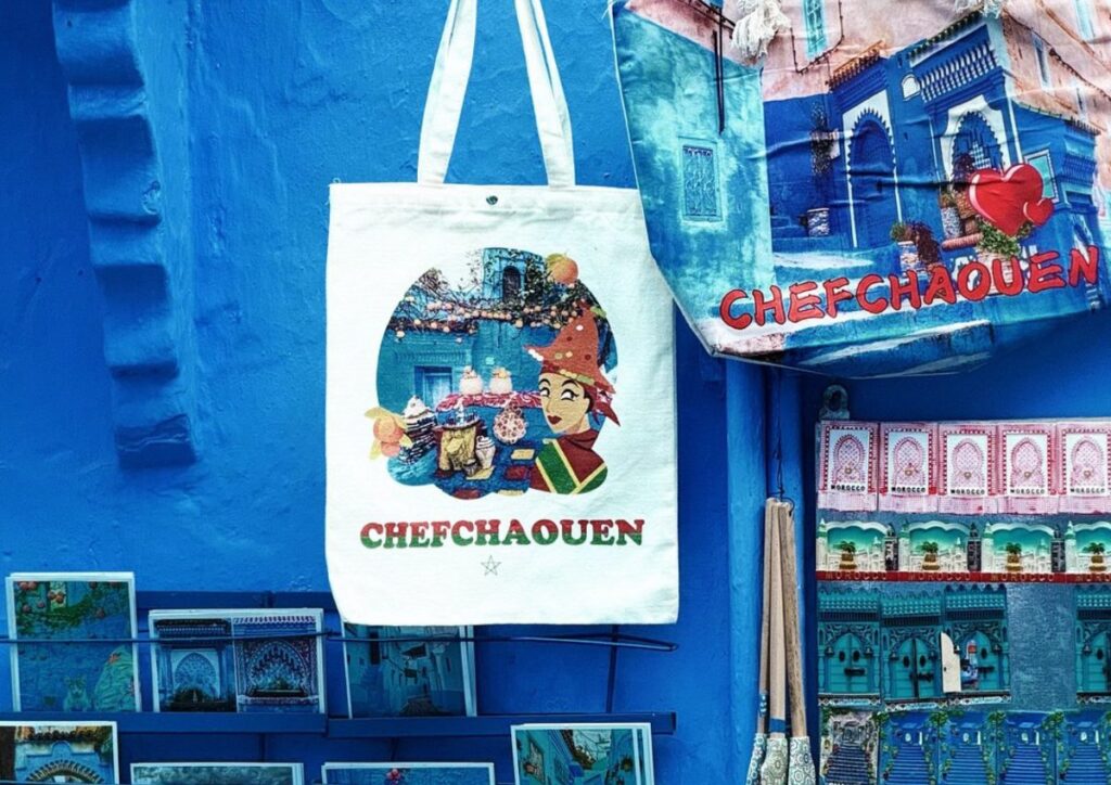Chefchaouen blue city souvenir shop, Morocco